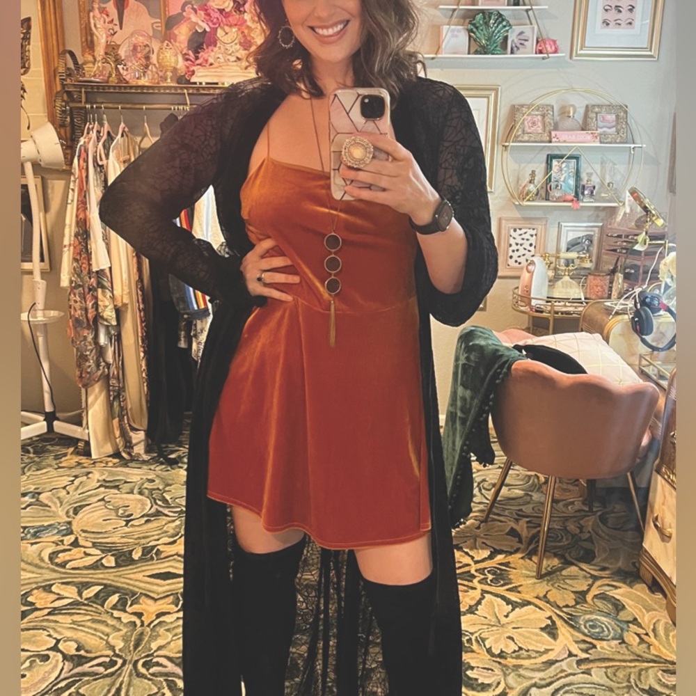 Halloween Outfit - Blackmilk Webs & Wings Robe + Urban Outfitters Dress